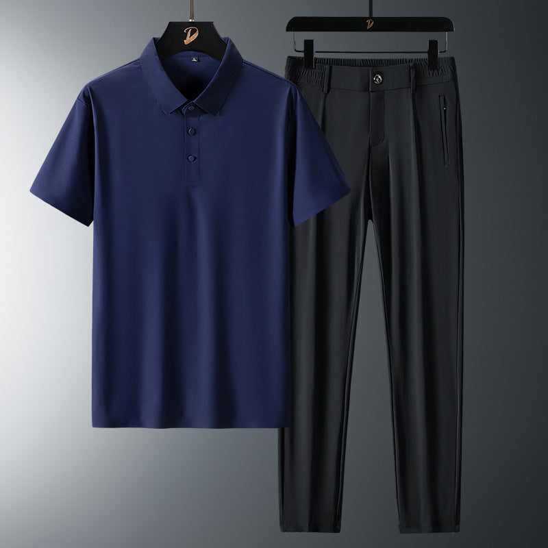 Business Casual Mens Ice-silk Suit