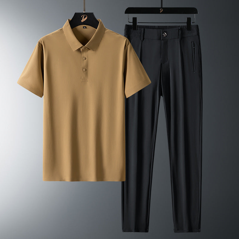 Business Casual Mens Ice-silk Suit