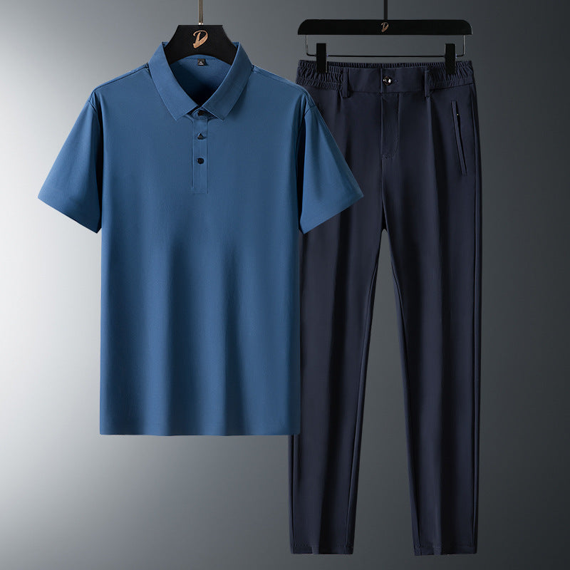 Business Casual Mens Ice-silk Suit