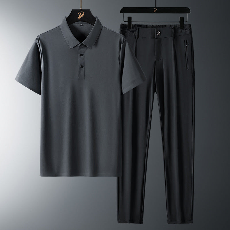 Business Casual Mens Ice-silk Suit