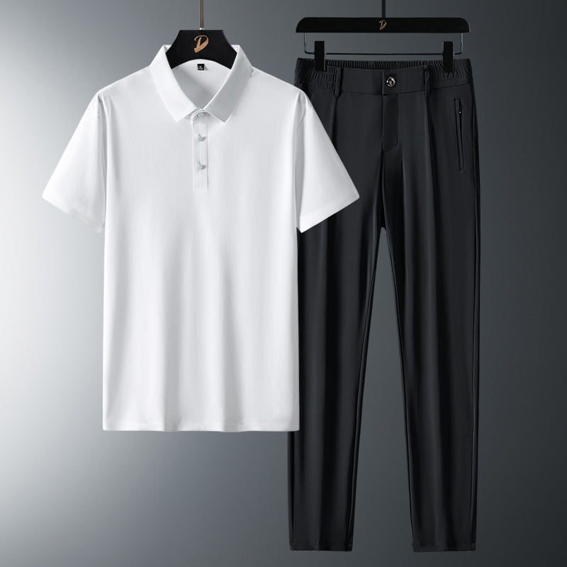 Business Casual Mens Ice-silk Suit